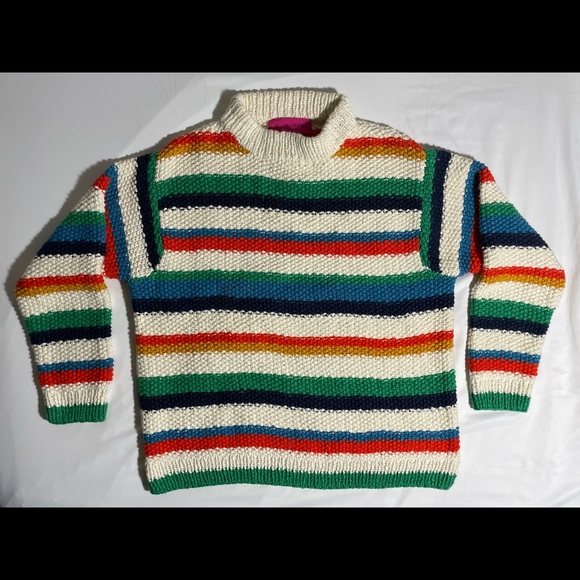 The Elder Statesman Off-White Varied Stripe Sweater - Picture 8 of 16